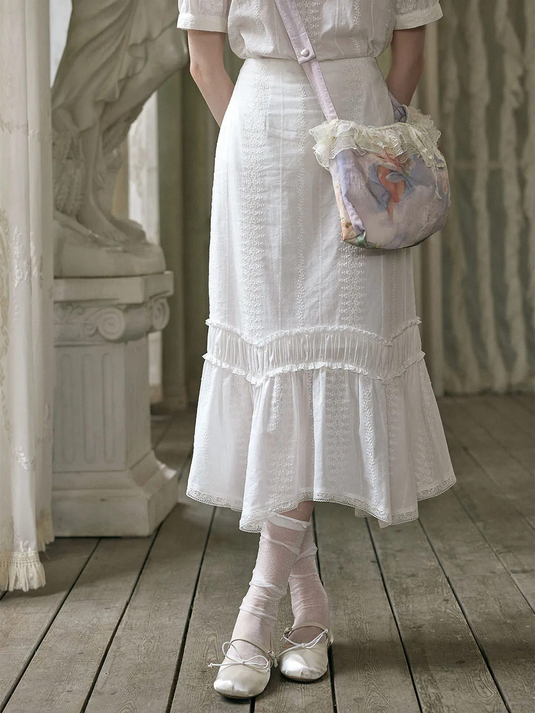 Miley Sweet Lace All Over Embroidered Cotton Skirt sold by Simple Retro product image thumbnail 3