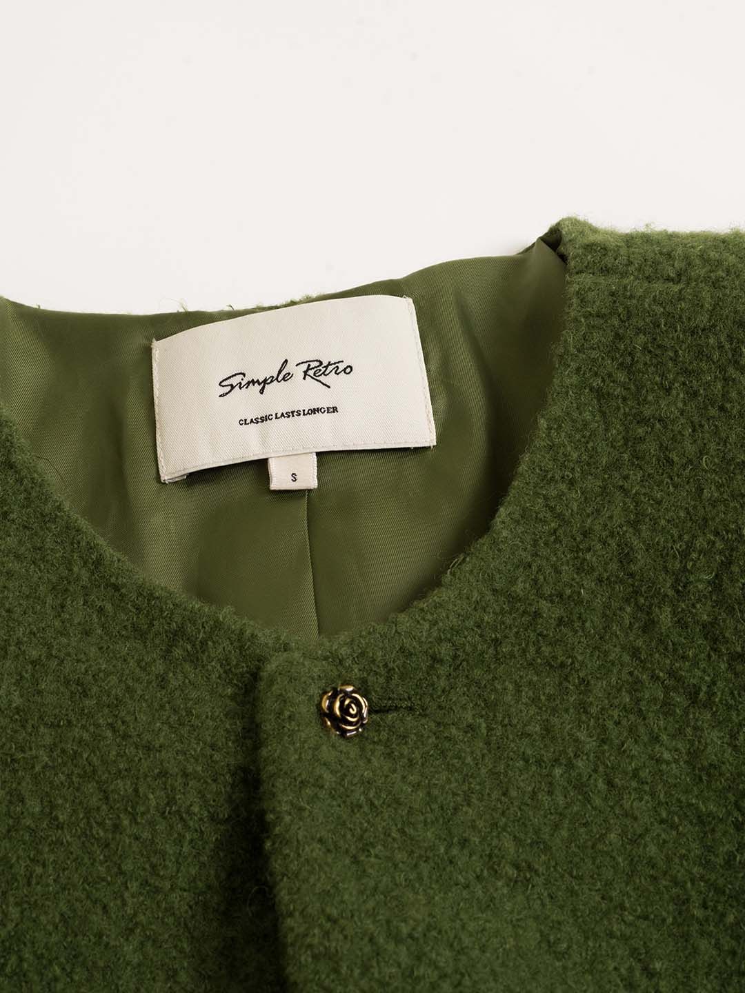 【Pre-order】Amelia Wool Round Neck Double Breasted Jacket sold by Simple Retro product image thumbnail 12