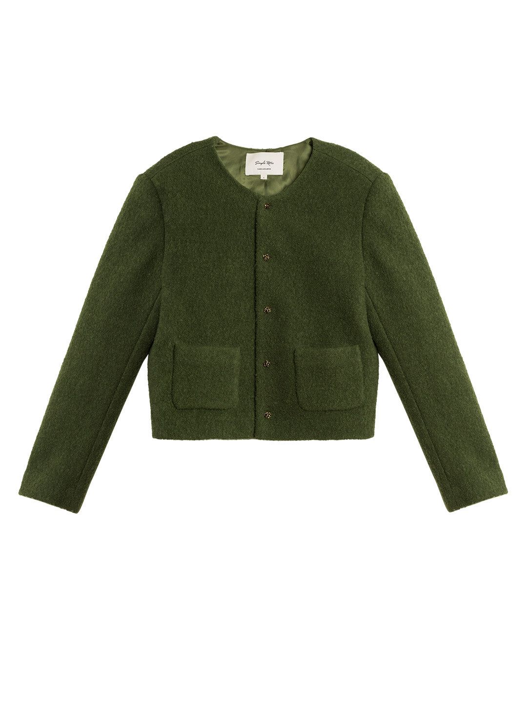 【Pre-order】Amelia Wool Round Neck Double Breasted Jacket sold by Simple Retro product image thumbnail 11
