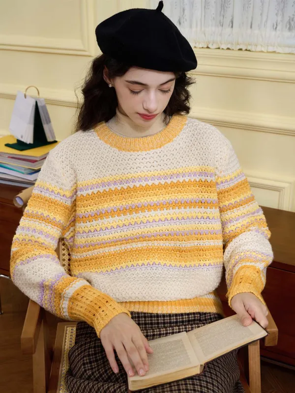 【Final Sale】Olive Classic Crew Neck Contrast Sweater sold by Simple Retro