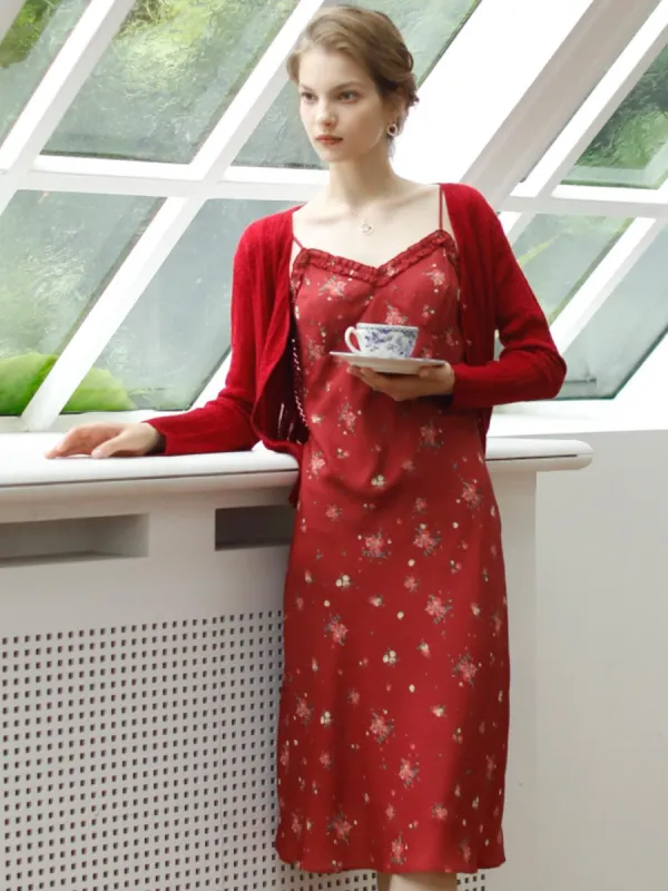 Androlla Floral Slip Midi Tea Dress sold by Simple Retro