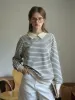 Luella SR Logo Embroidered Contrast Collar Striped Sweatshirt sold by Simple Retro