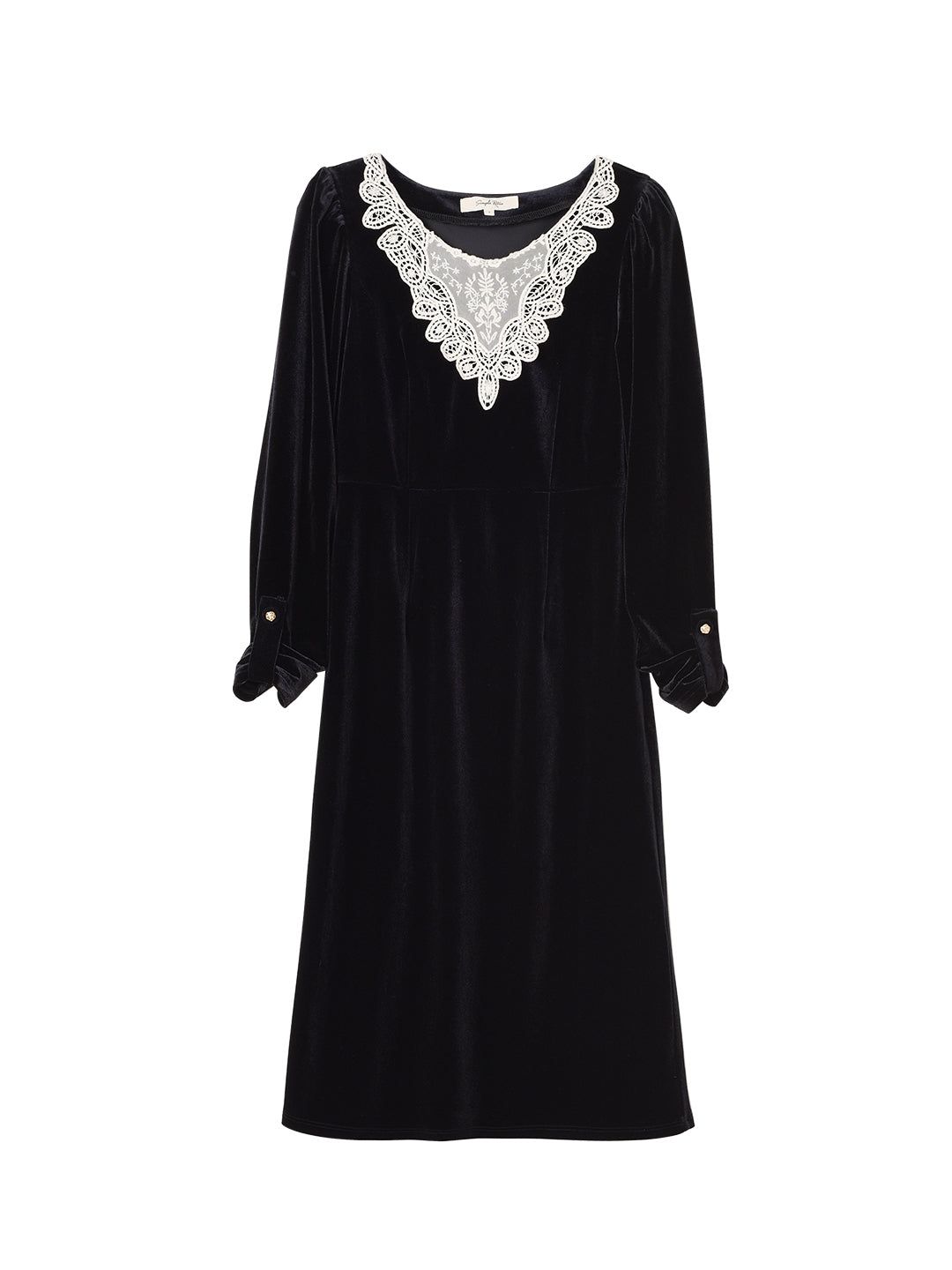 Hailey Lace Black Midi Velvet Dress sold by Simple Retro product image thumbnail 9
