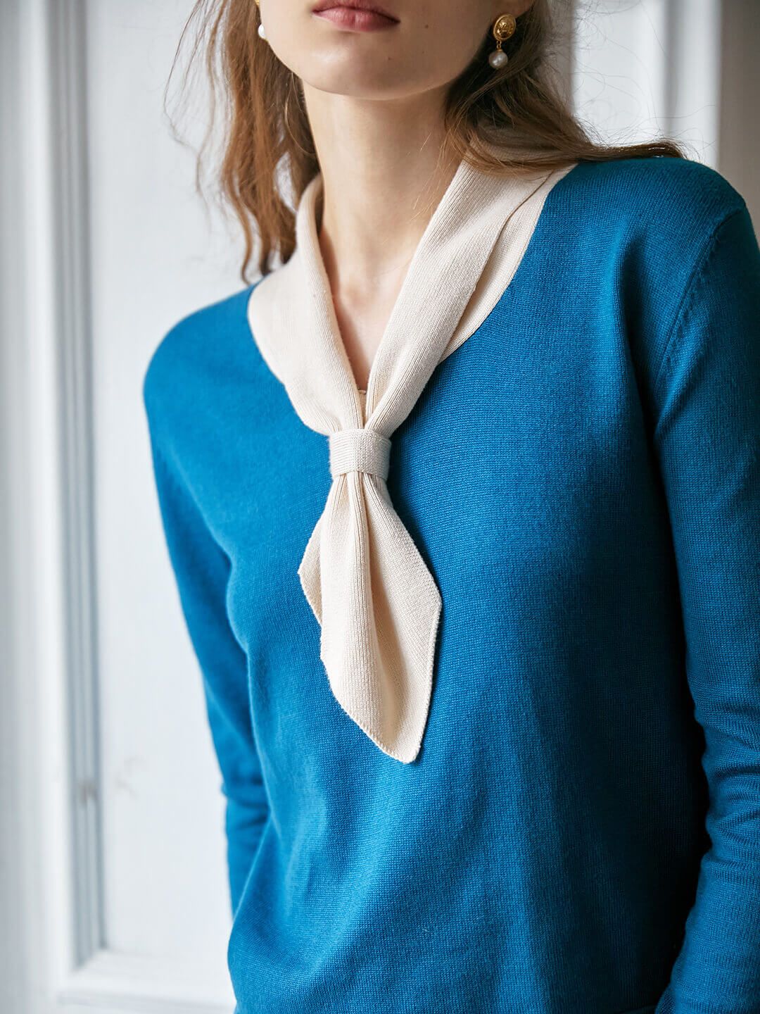 Jovie Contrast Sailor Collar Knit Sweater sold by Simple Retro product image thumbnail 3