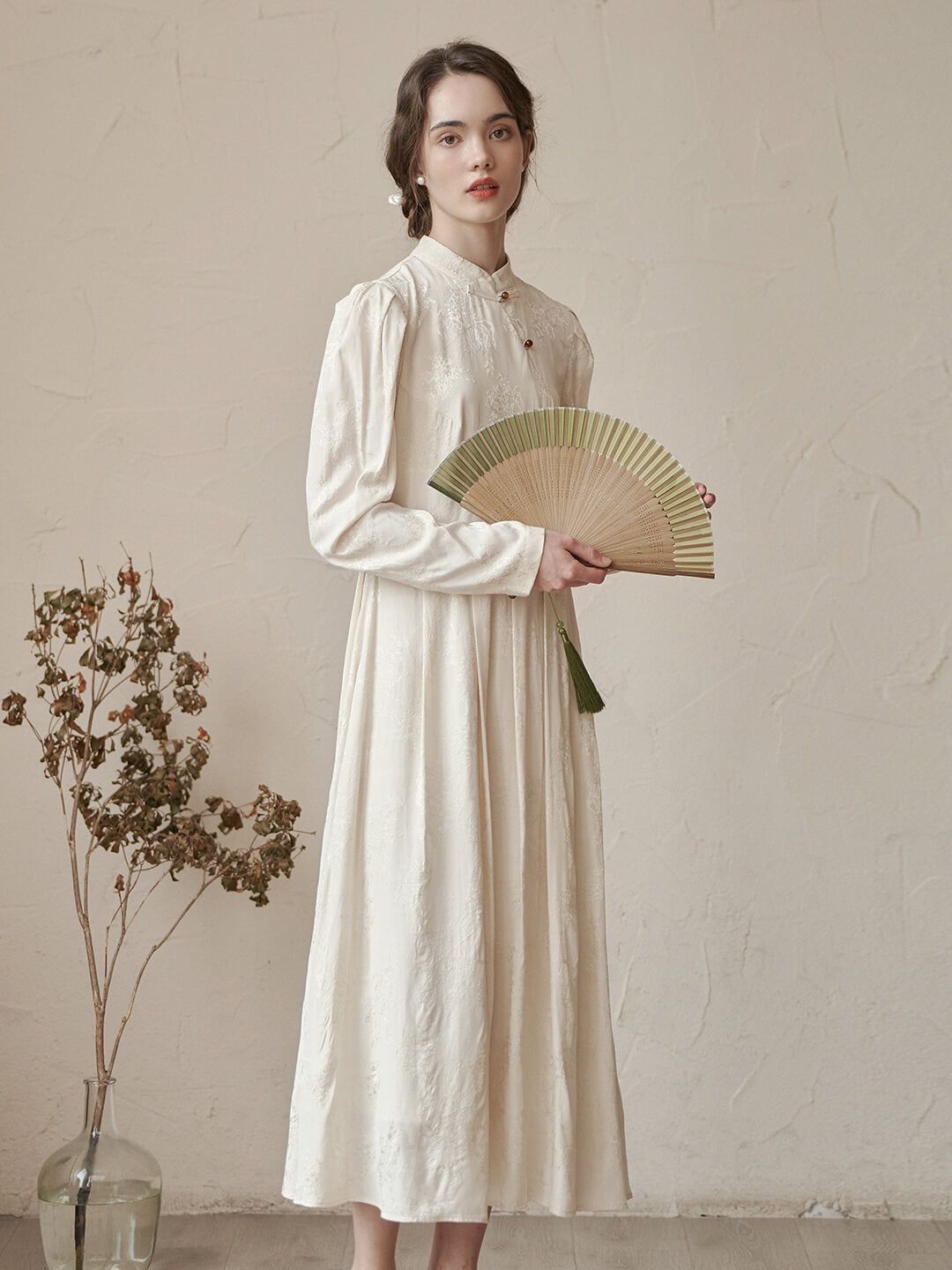 White Petal Pattern Dress sold by Simple Retro product image thumbnail 2