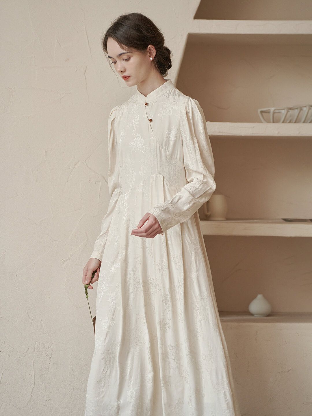 White Petal Pattern Dress sold by Simple Retro product image thumbnail 4