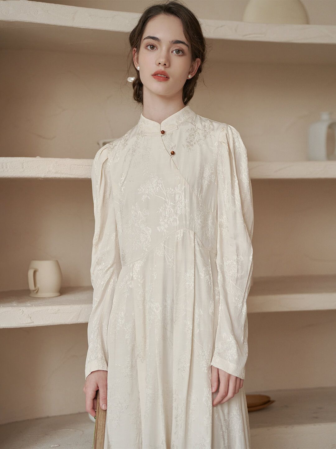 White Petal Pattern Dress sold by Simple Retro product image thumbnail 6