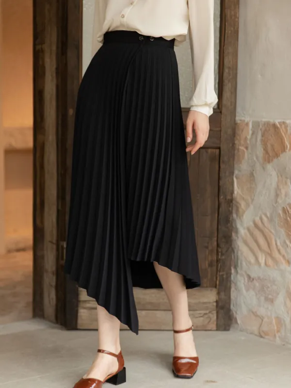 Nyla Chiffon Irregular Pleated Skirt sold by Simple Retro