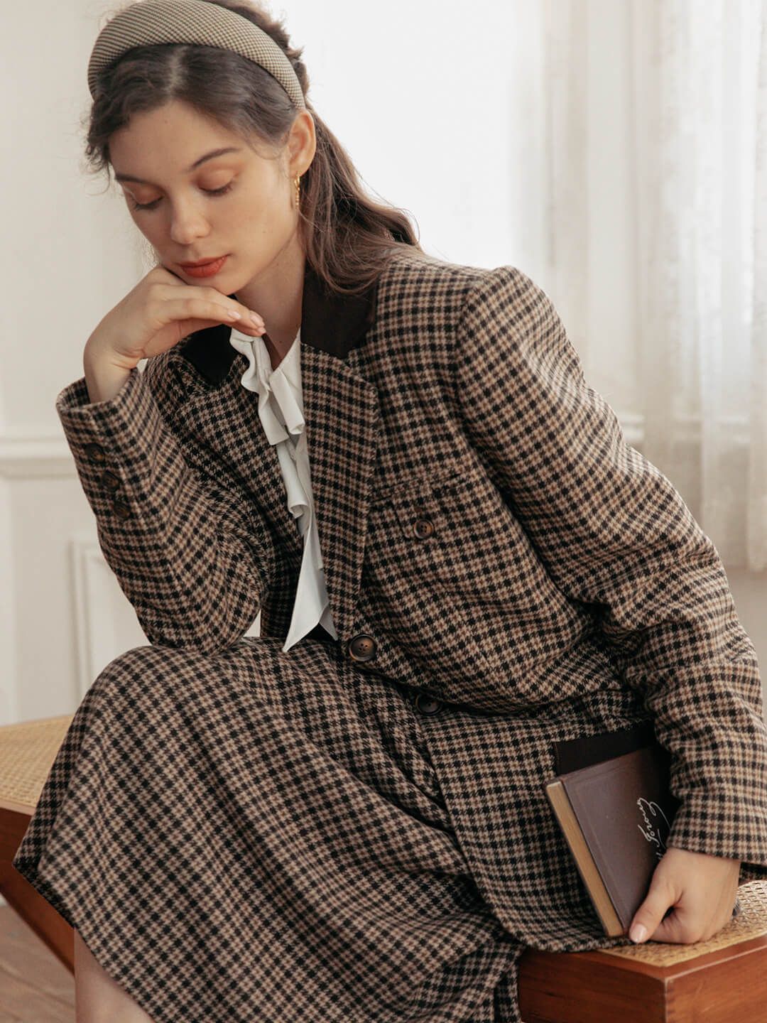 【SALE】Sadie Houndstooth Brown Vintage Blazer sold by Simple Retro product image thumbnail 7