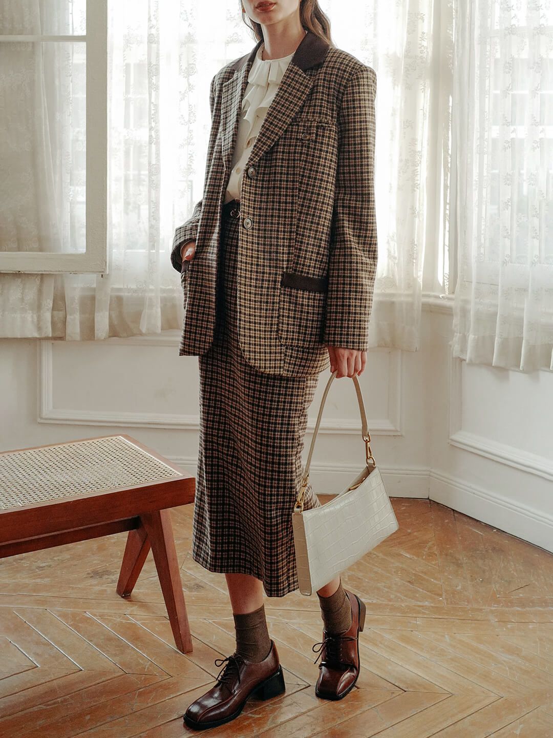 【SALE】Sadie Houndstooth Brown Vintage Blazer sold by Simple Retro product image thumbnail 5