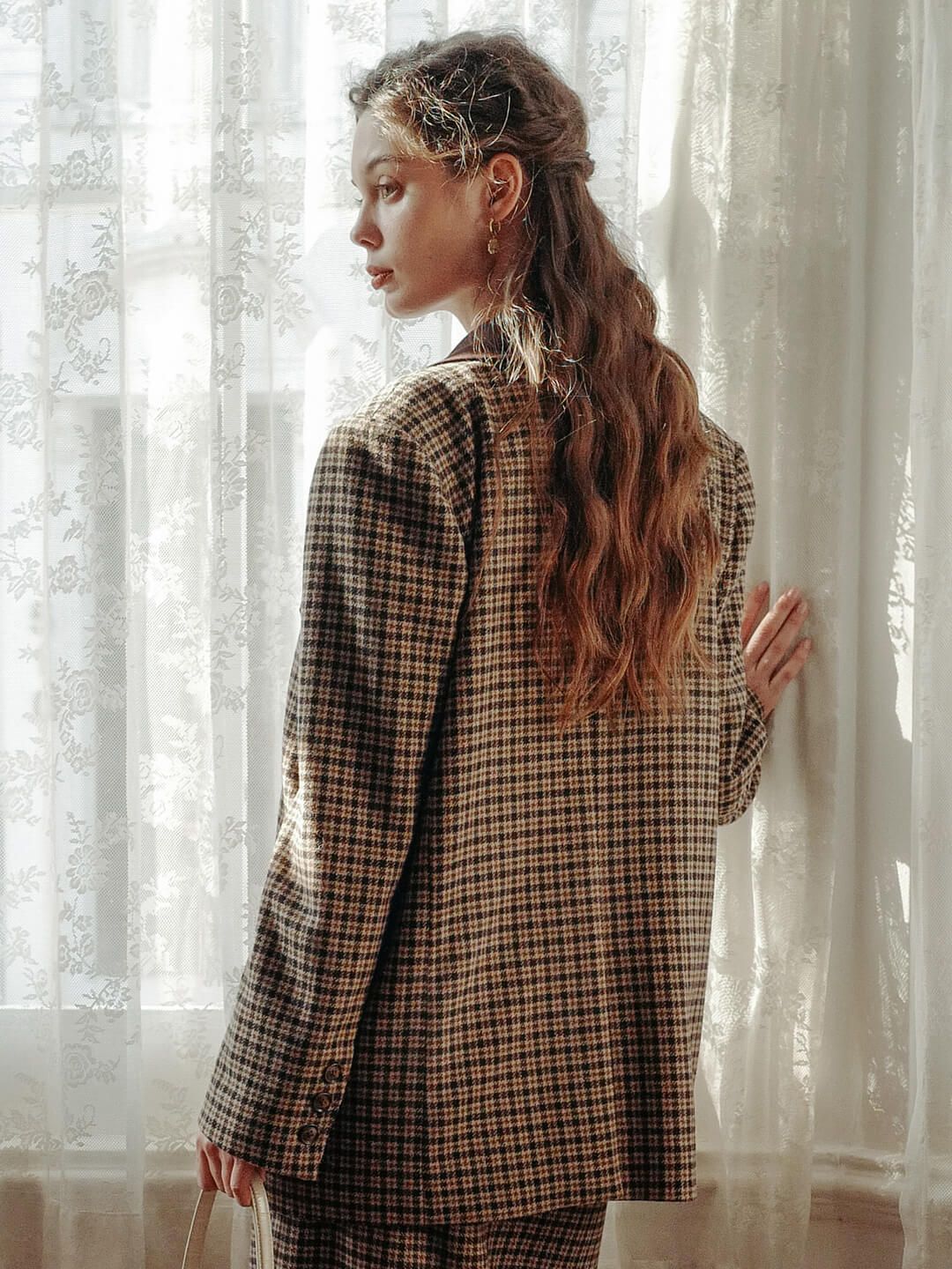 【SALE】Sadie Houndstooth Brown Vintage Blazer sold by Simple Retro product image thumbnail 6