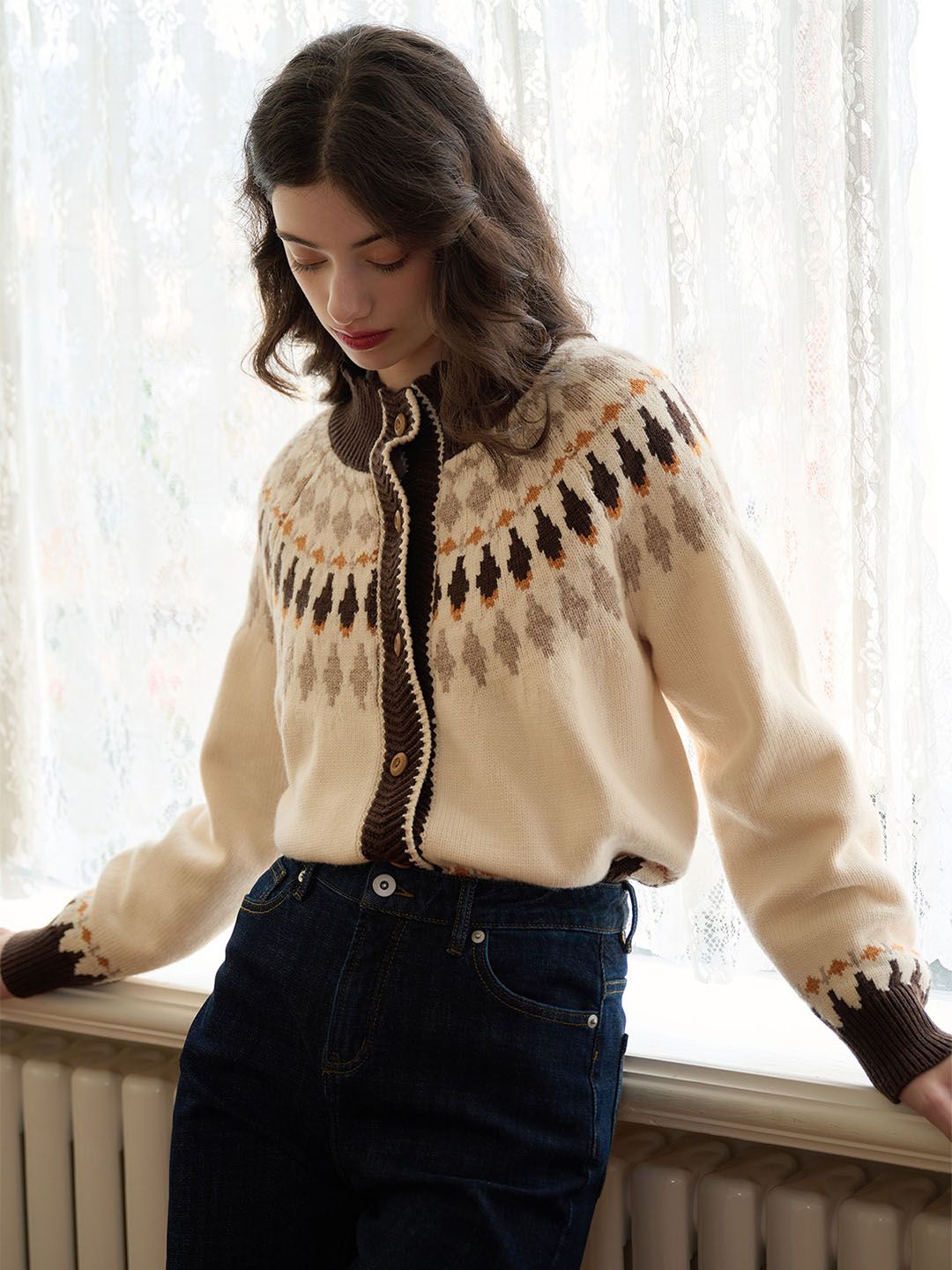 【Final Sale】Zoey Classic Fair Isle Contrast Sweater sold by Simple Retro product image thumbnail 2