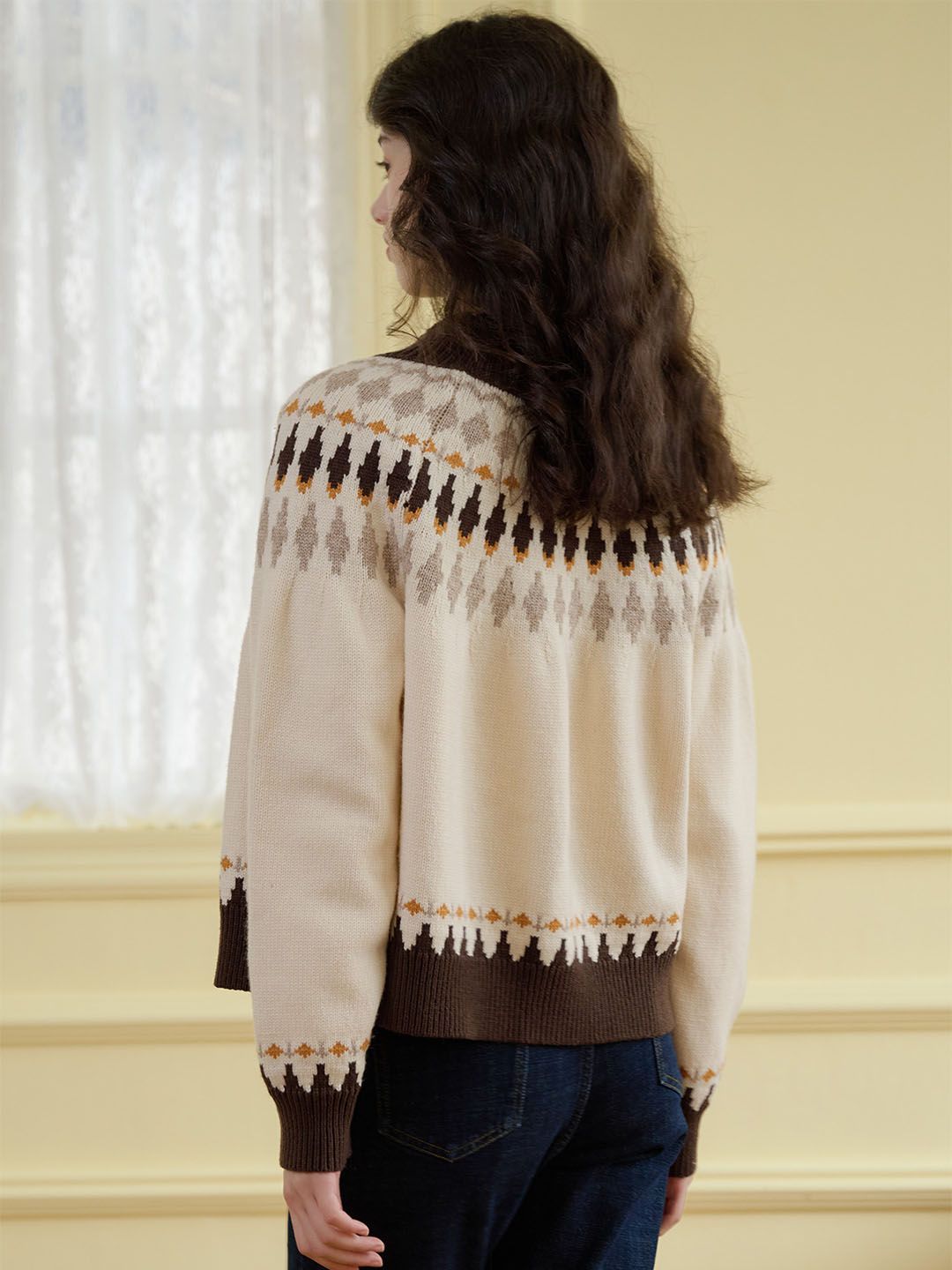 【Final Sale】Zoey Classic Fair Isle Contrast Sweater sold by Simple Retro product image thumbnail 9