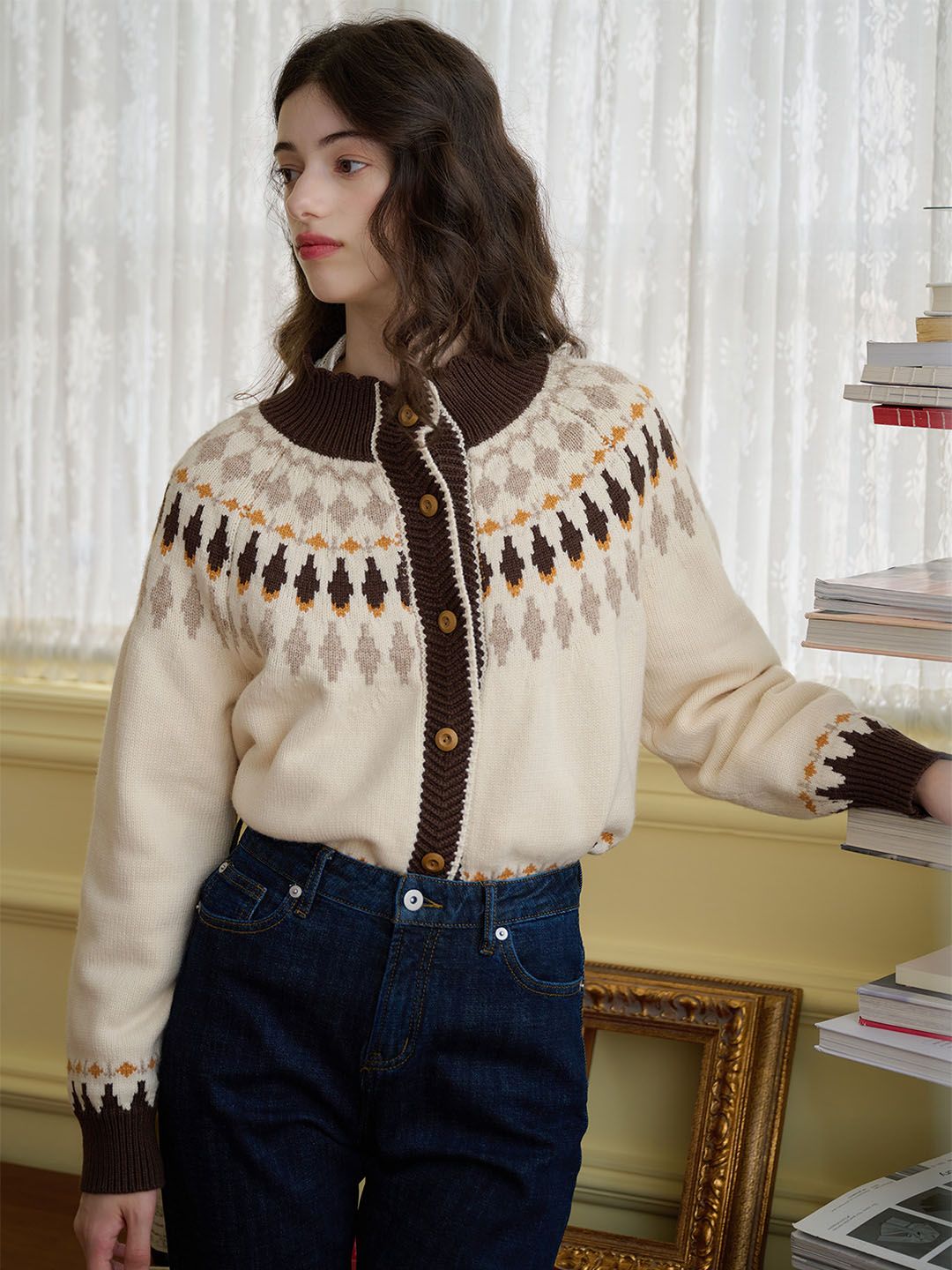 【Final Sale】Zoey Classic Fair Isle Contrast Sweater sold by Simple Retro product image thumbnail 7