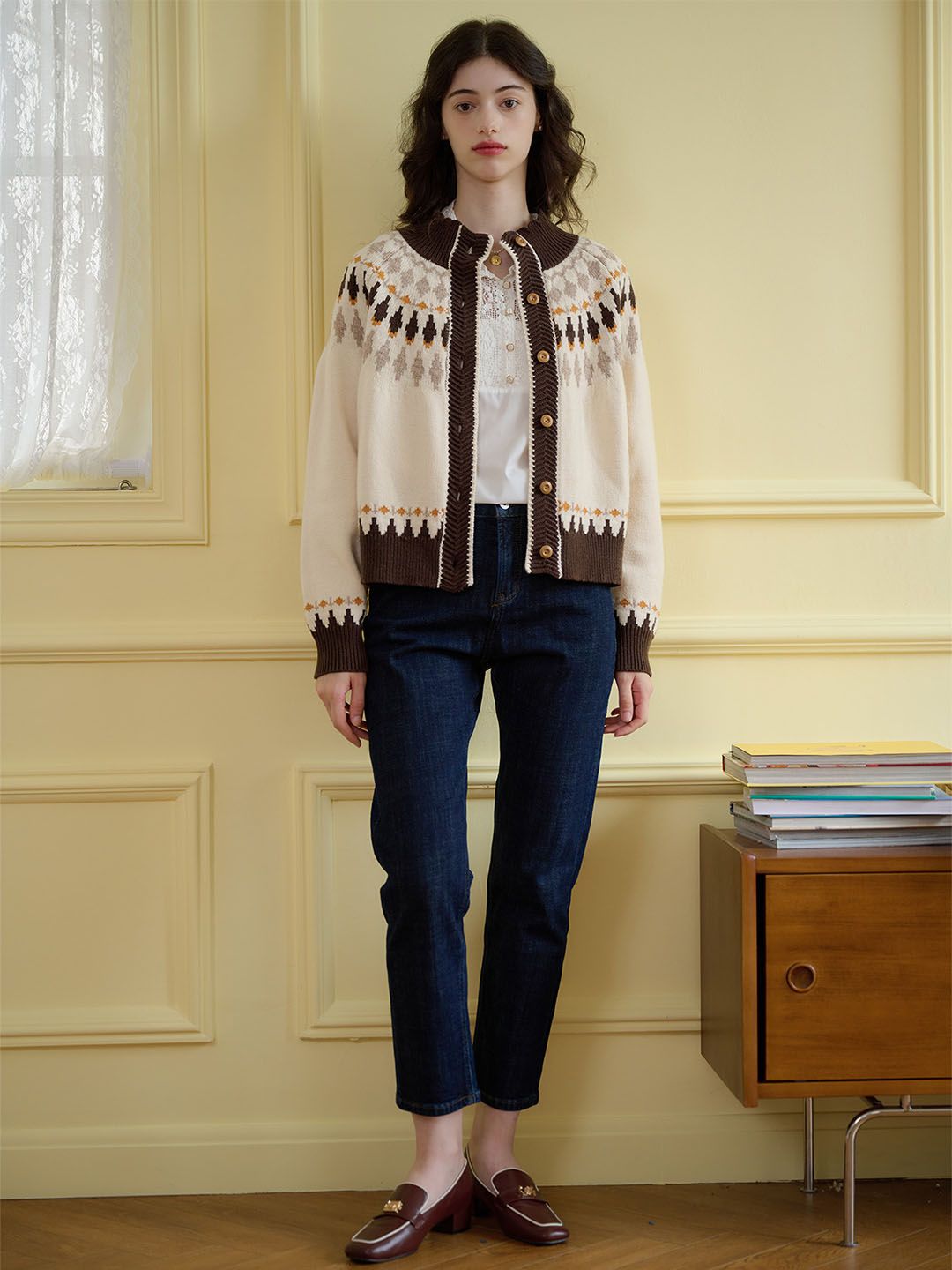 【Final Sale】Zoey Classic Fair Isle Contrast Sweater sold by Simple Retro product image thumbnail 8