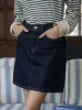 Kayleigh Vintage A-Line Cotton Denim Skirt sold by Simple Retro