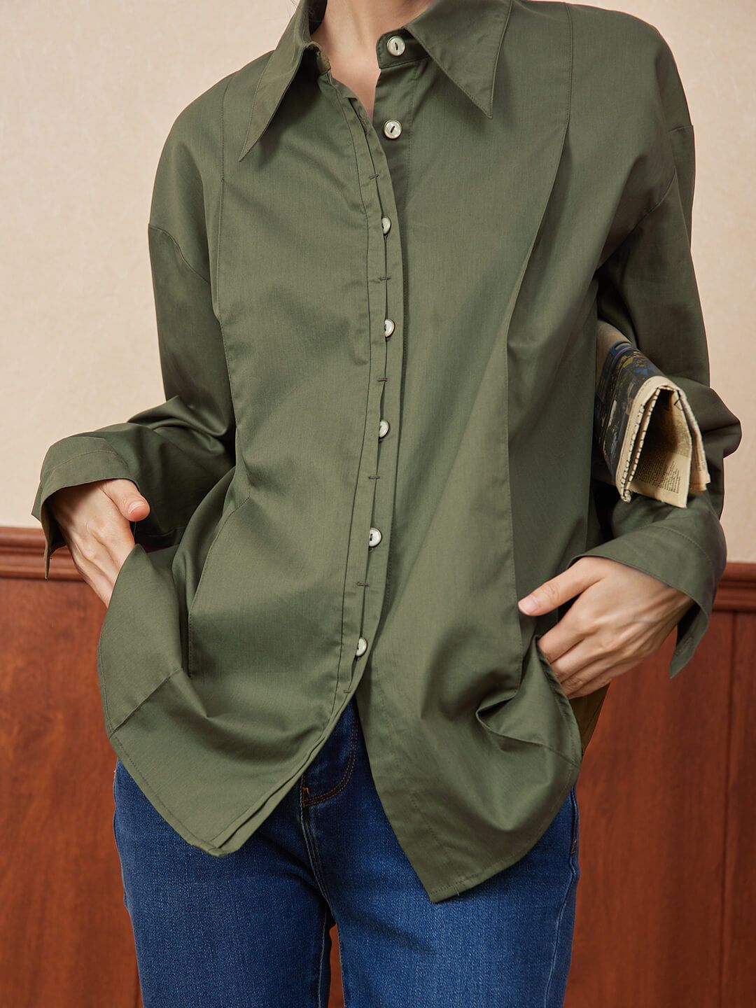 【SALE】Elyse Green Blouse sold by Simple Retro