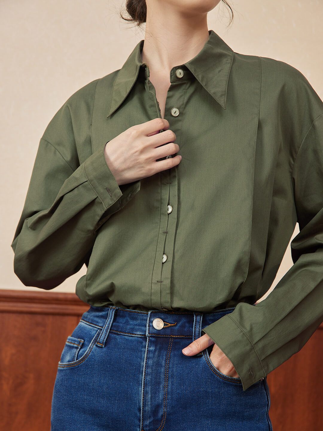【SALE】Elyse Green Blouse sold by Simple Retro product image thumbnail 5
