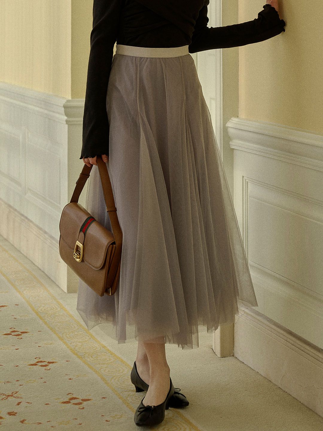 Hallie Romantic Sweet A-line Mesh Skirt sold by Simple Retro product image thumbnail 3