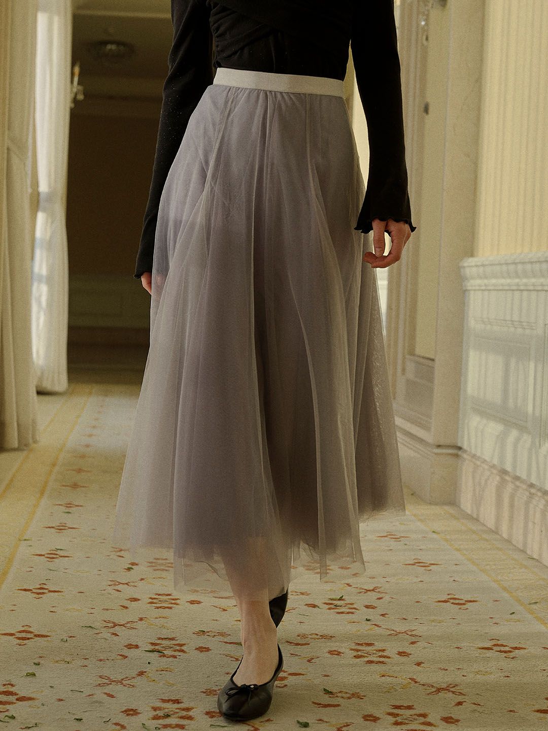 Hallie Romantic Sweet A-line Mesh Skirt sold by Simple Retro product image thumbnail 2