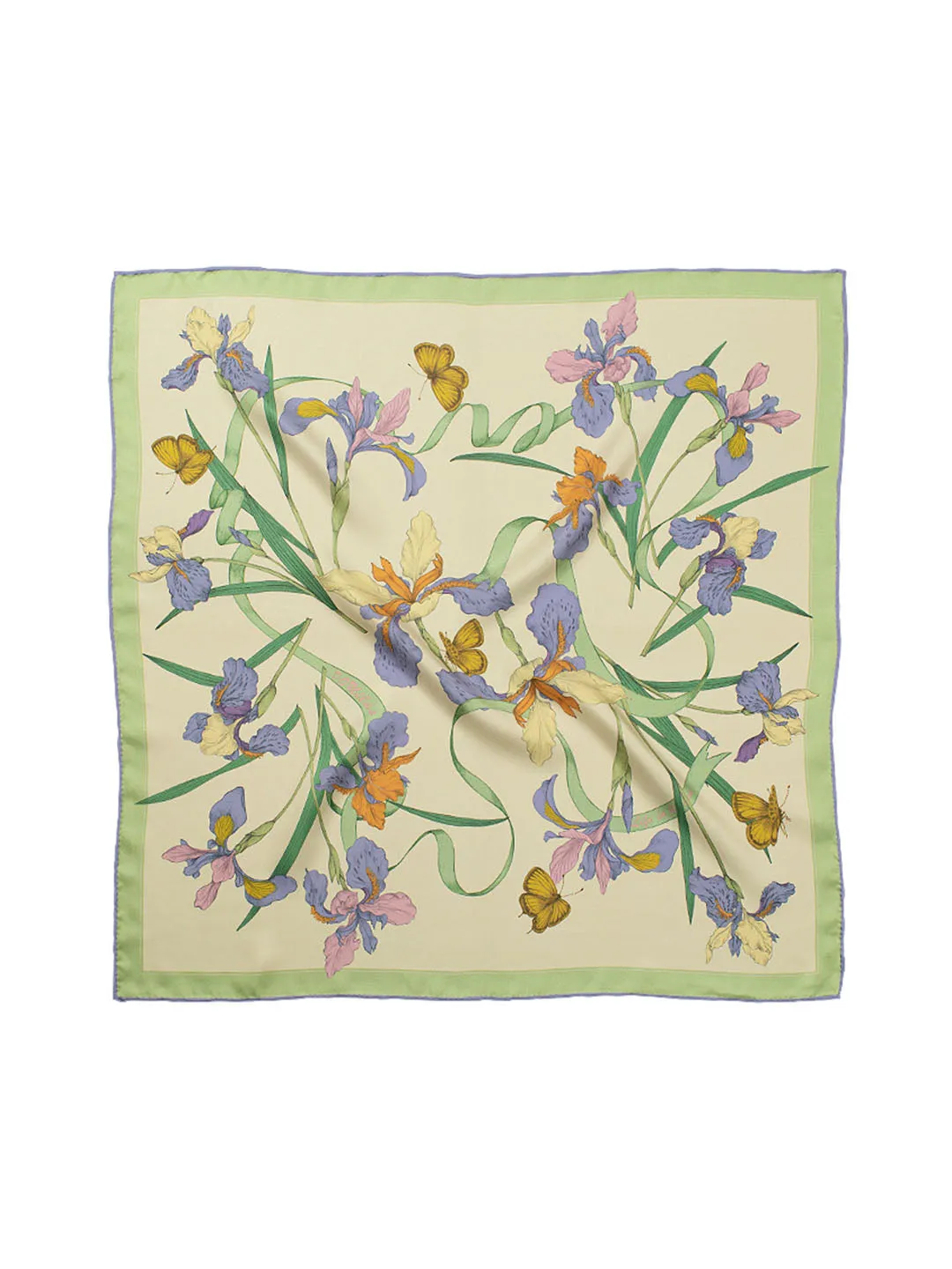 Chowxiaodou 16 Momme Iris Silk Twill Small Square Scarf 65*65 sold by Simple Retro