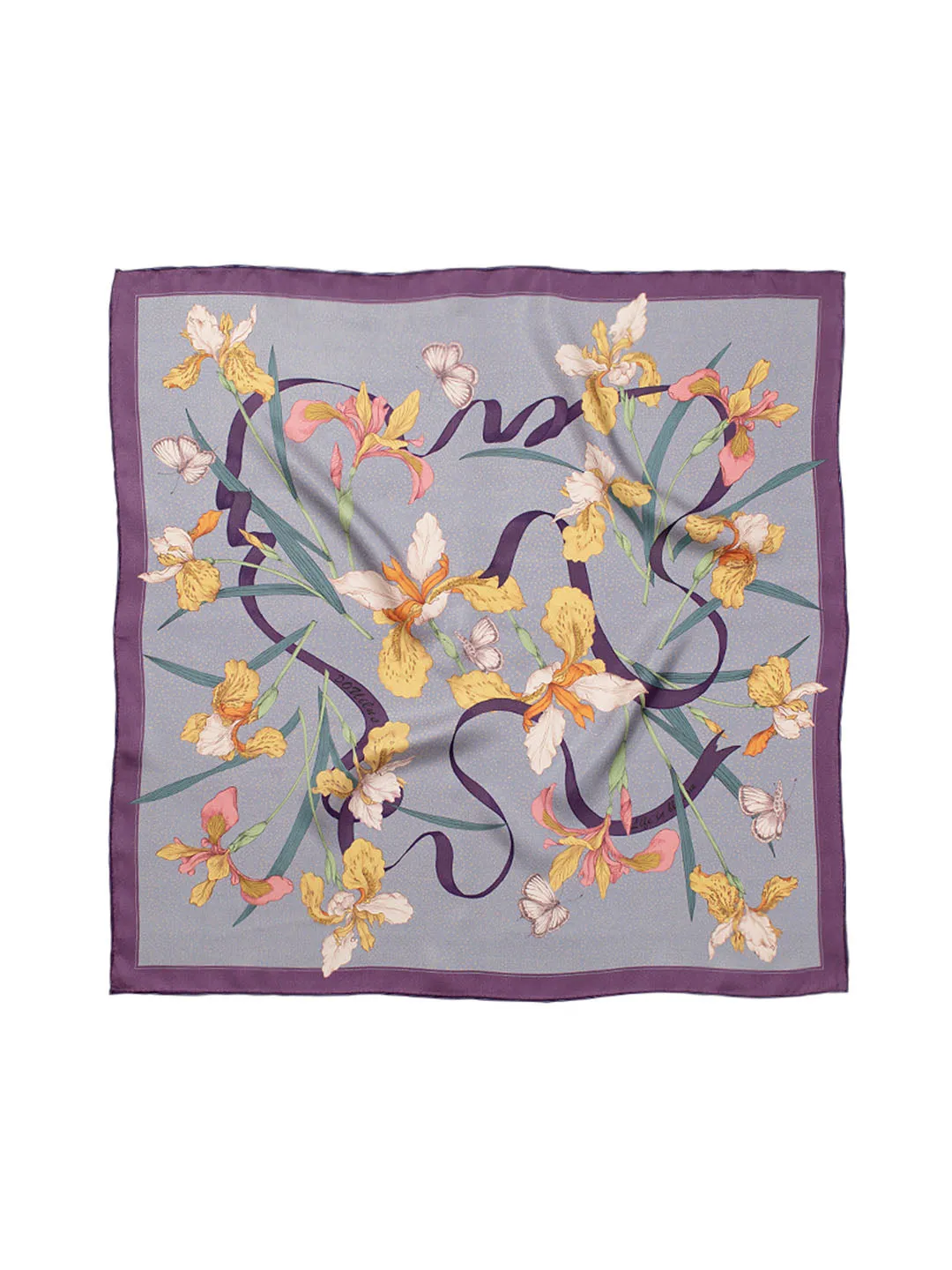 Chowxiaodou 16 Momme Iris Silk Twill Small Square Scarf 65*65 sold by Simple Retro product image thumbnail 2