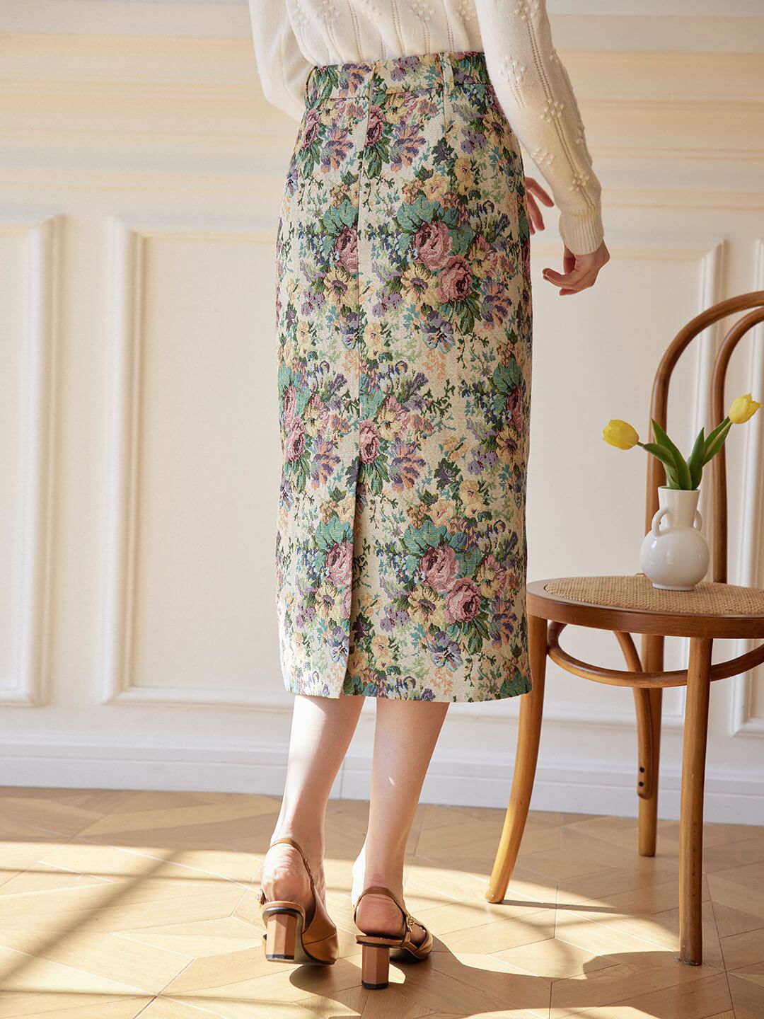 Cosette Rose Jacquard Midi Skirt sold by Simple Retro product image thumbnail 2