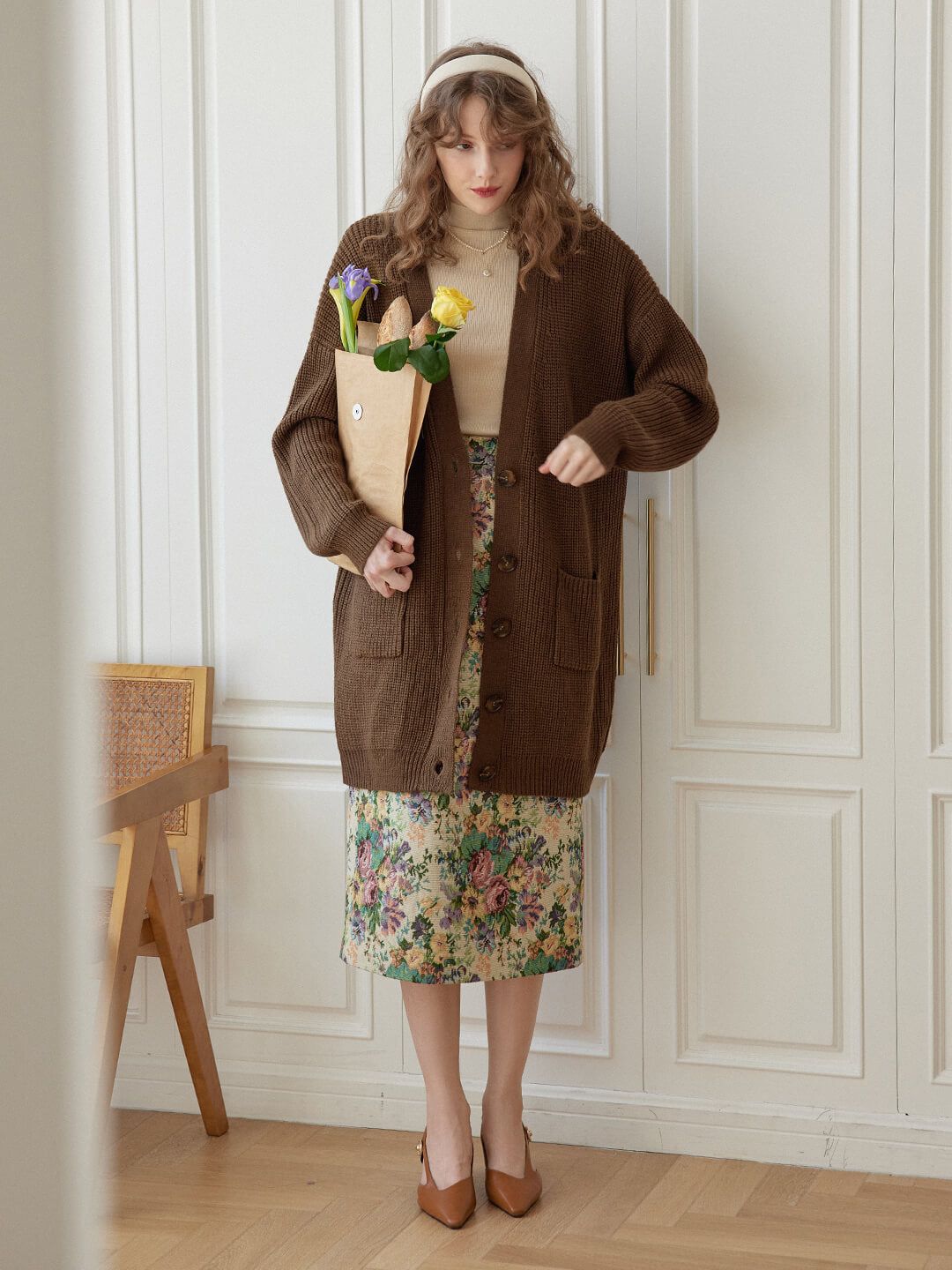 Cosette Rose Jacquard Midi Skirt sold by Simple Retro product image thumbnail 6