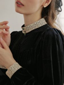 Scarlett Lace Black Velvet Dress sold by Simple Retro