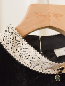 Scarlett Lace Black Velvet Dress sold by Simple Retro
