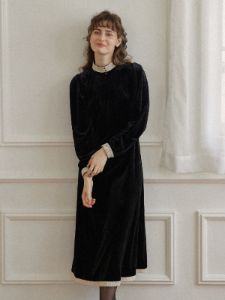 Scarlett Lace Black Velvet Dress sold by Simple Retro