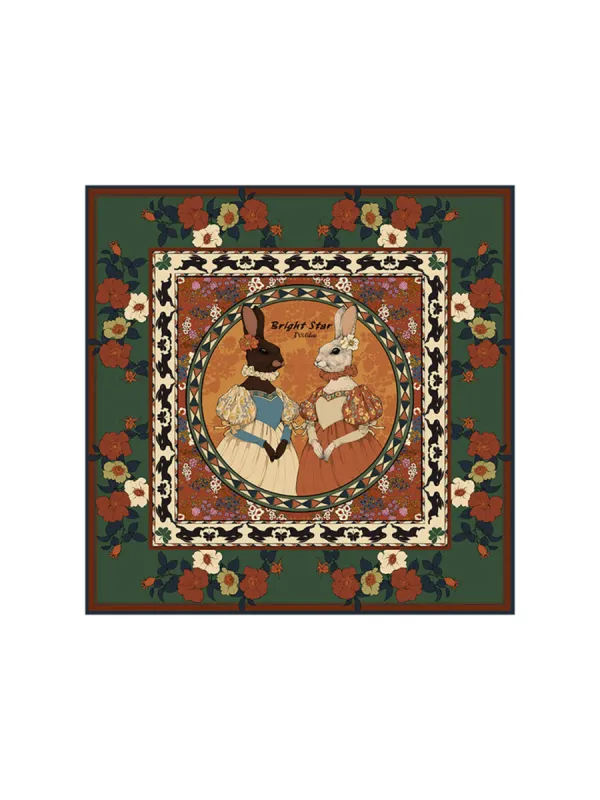 Chowxiaodou 16 Momme Large Square Slik Twill  Scarf 110*110 sold by Simple Retro