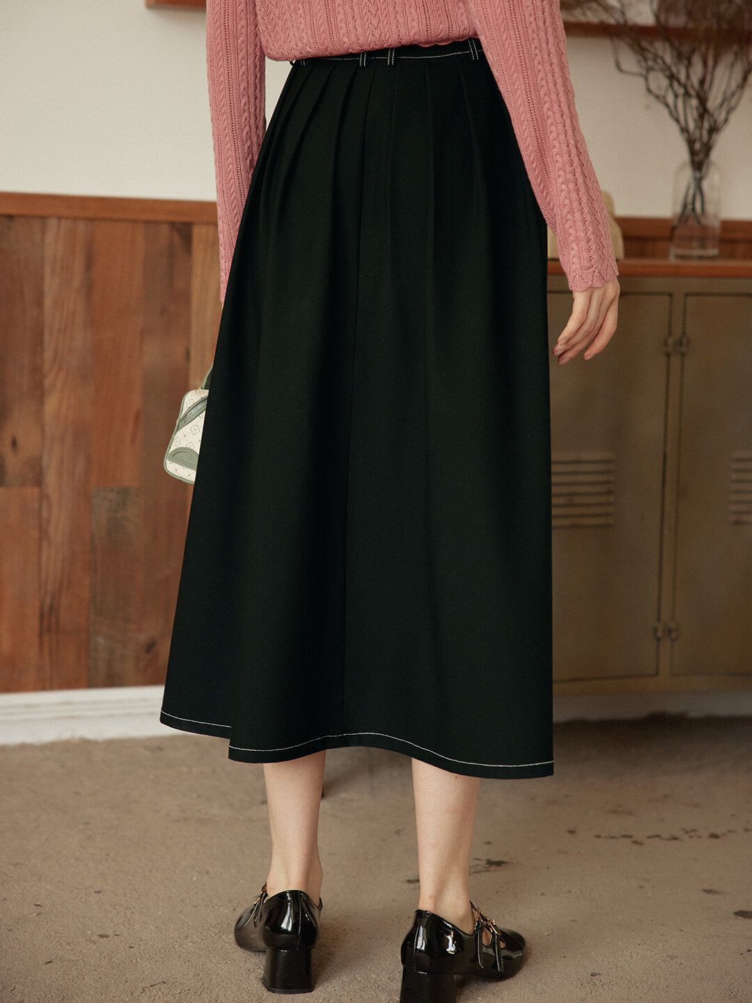 【FINAL SALE】Madge High-waisted Black Maxi Skirt sold by Simple Retro product image thumbnail 5