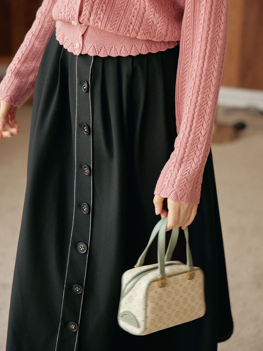 【FINAL SALE】Madge High-waisted Black Maxi Skirt sold by Simple Retro product image thumbnail 3