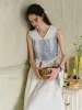 Emelia Lace Lapel Striped Floral Patchwork Contrast Cotton Dress sold by Simple Retro
