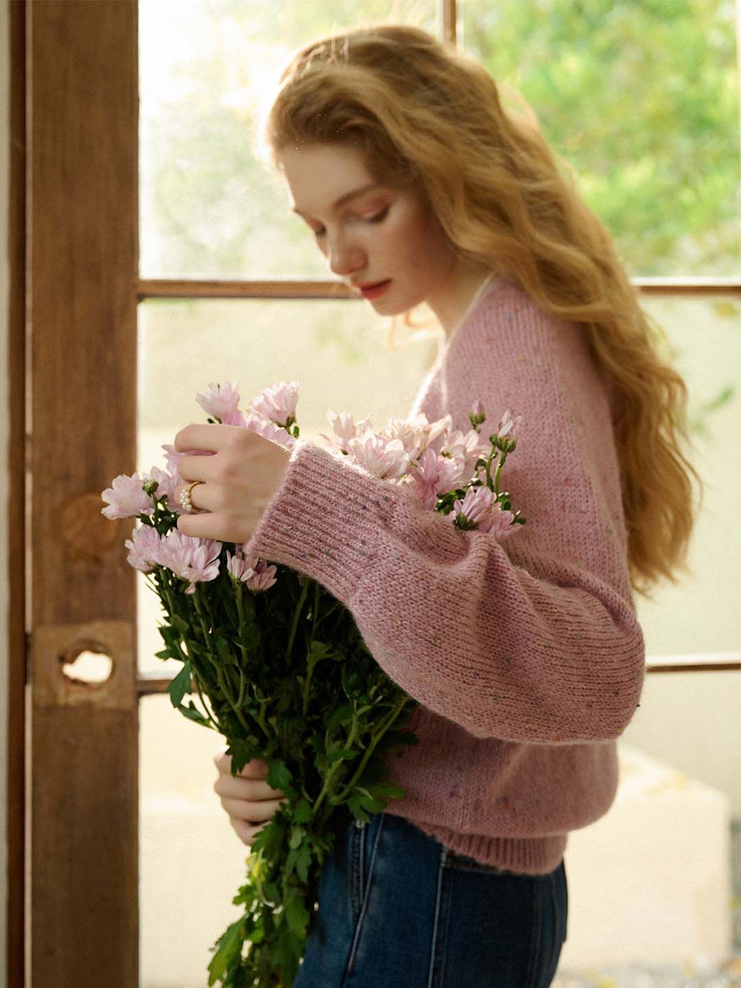 Valentina Solid V Neck Button Front Knit Cardigan sold by Simple Retro product image thumbnail 8