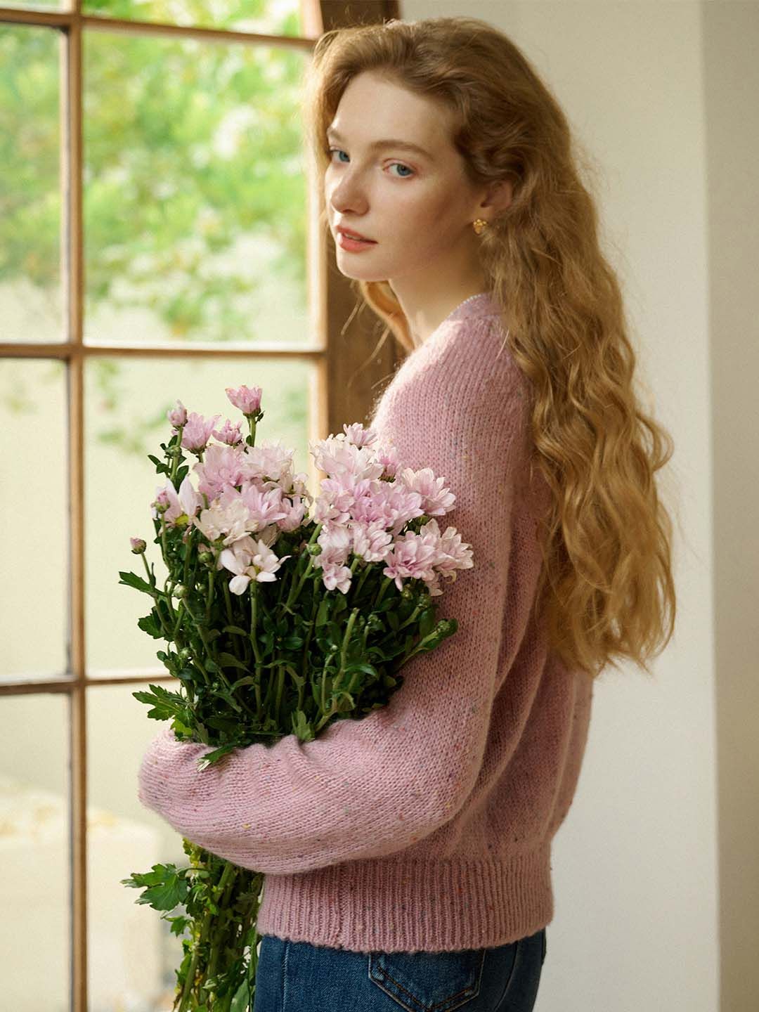 Valentina Solid V Neck Button Front Knit Cardigan sold by Simple Retro product image thumbnail 7