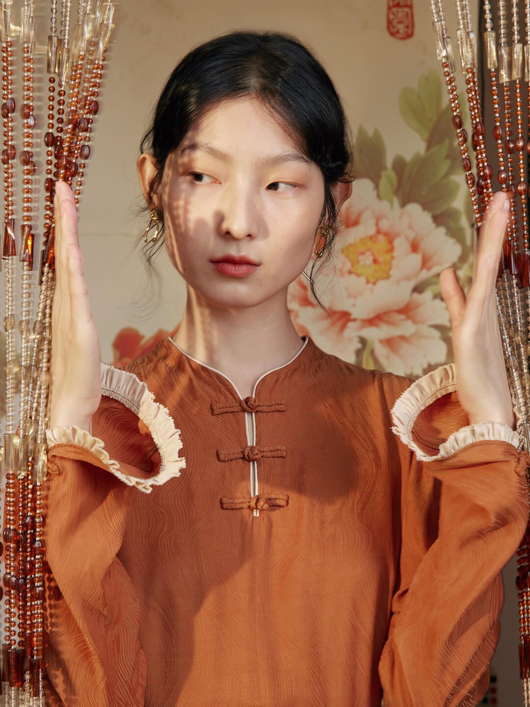 Alora Caramel Cheongsam Dress sold by Simple Retro product image thumbnail 6