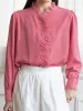 Hanna Puff Sleeve Pink Lace Blouse sold by Simple Retro
