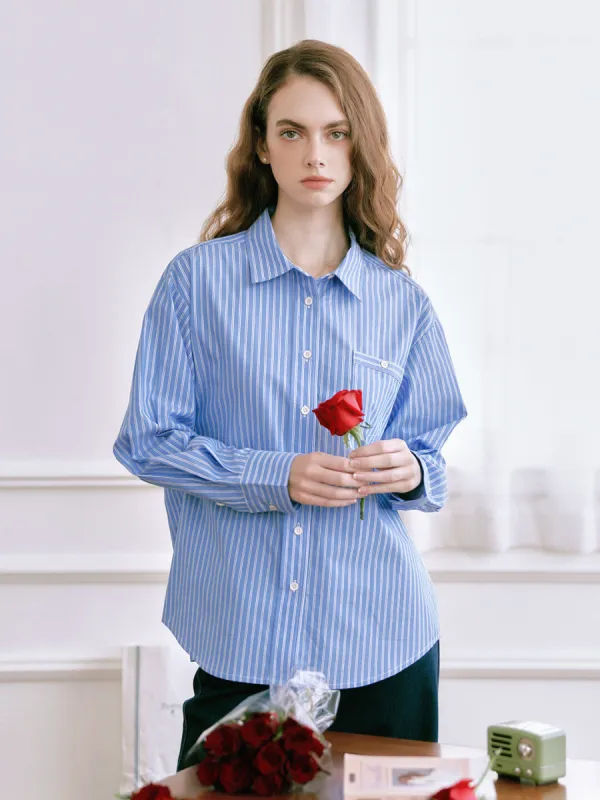 Kathy Casual Fashion Stripe Shirt sold by Simple Retro