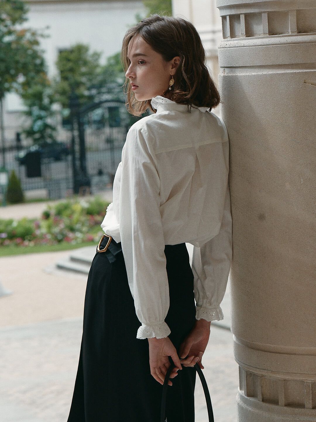 Victoria 100% Cotton Ruffle Mandarin Blouse sold by Simple Retro product image thumbnail 7