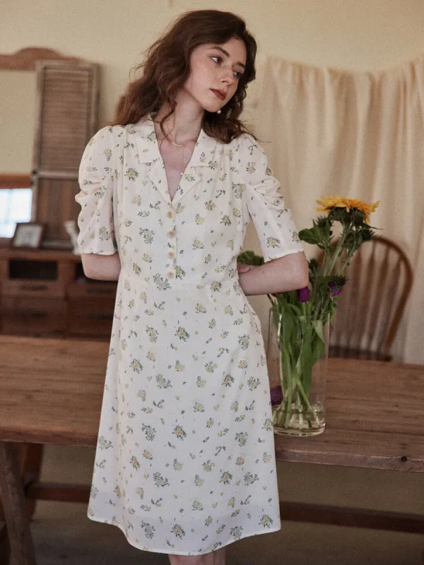 Fannie Printed Floral Tea Dress sold by Simple Retro