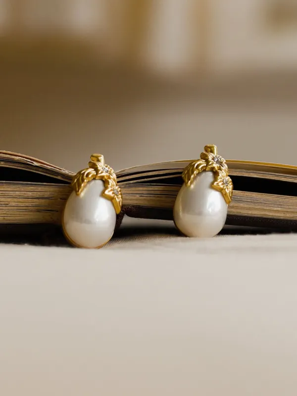 Fruit Shaped Glaze Pearl Earrings sold by Simple Retro
