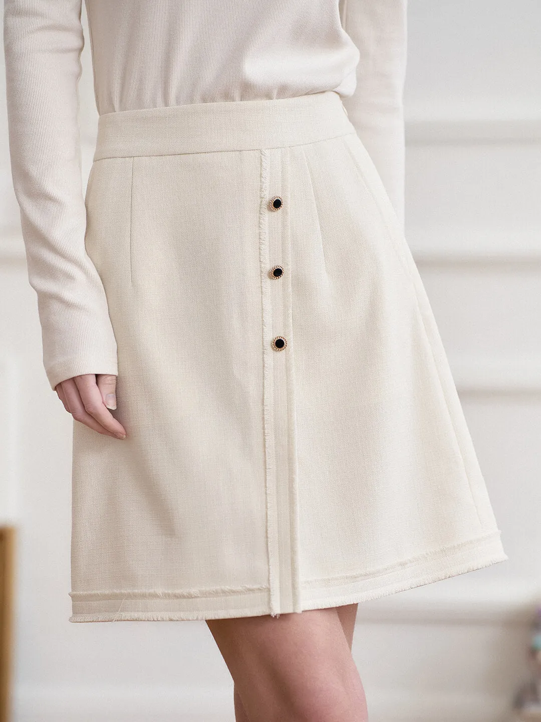 Aitana Apricot Brushed Tweed Skirt sold by Simple Retro
