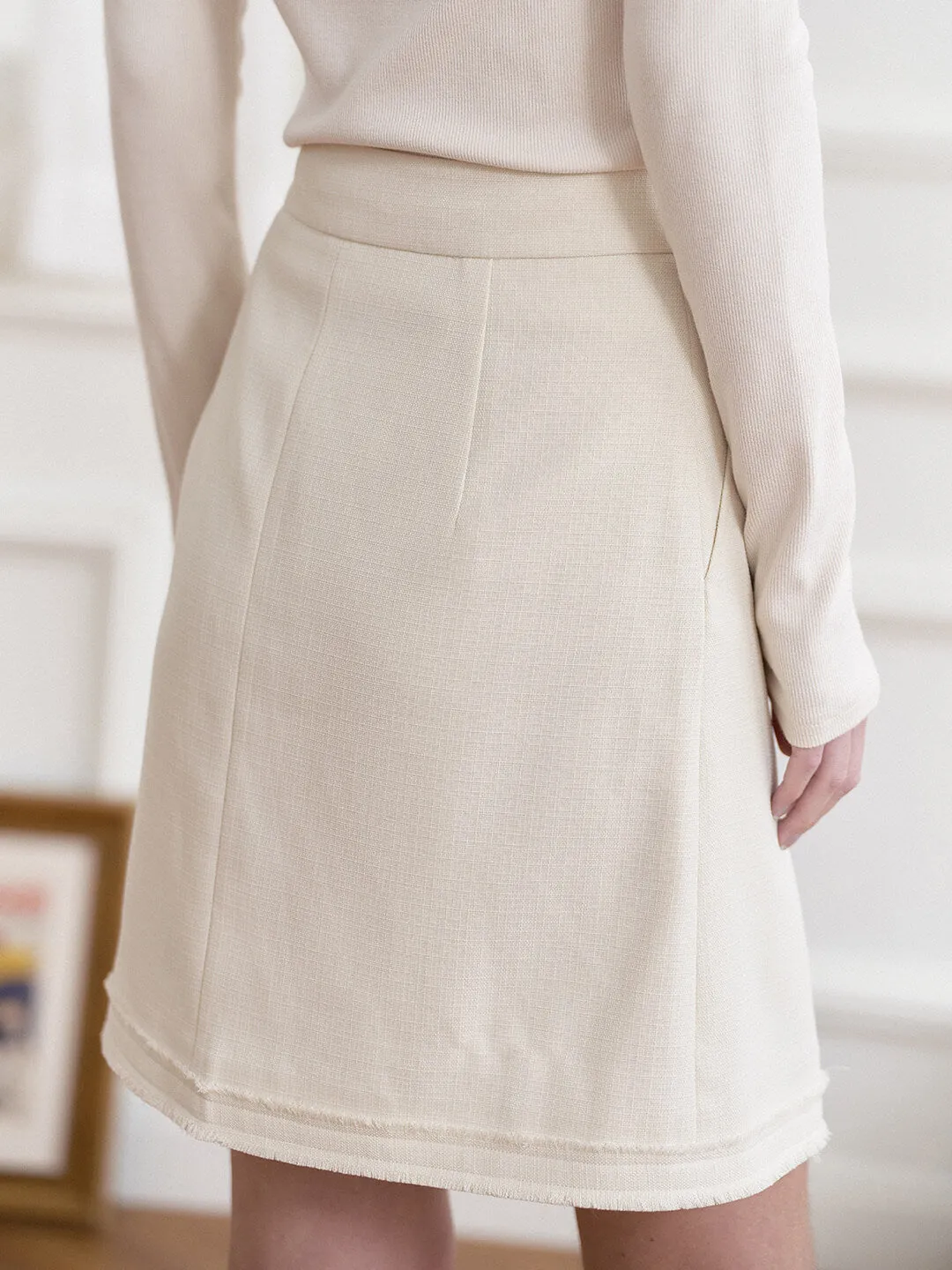 Aitana Apricot Brushed Tweed Skirt sold by Simple Retro product image thumbnail 5