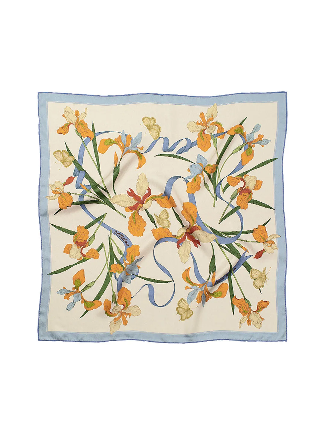 Chowxiaodou 16 Momme Iris Silk Twill Small Square Scarf 65*65 sold by Simple Retro product image thumbnail 2