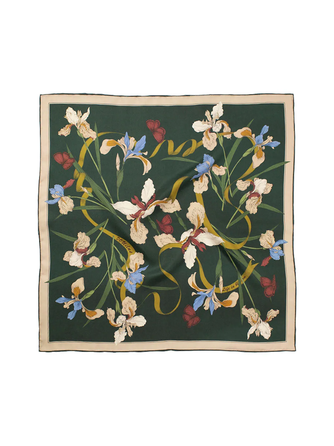 Chowxiaodou 16 Momme Iris Silk Twill Small Square Scarf 65*65 sold by Simple Retro