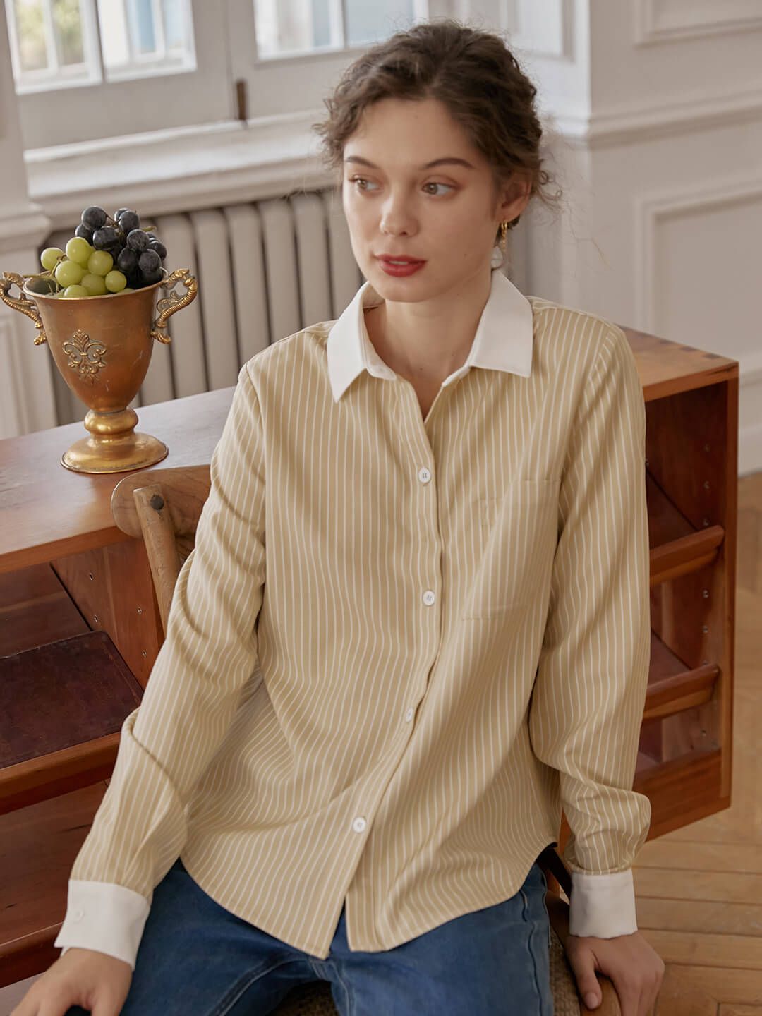 Laney Striped Yellow Blouse sold by Simple Retro product image thumbnail 3