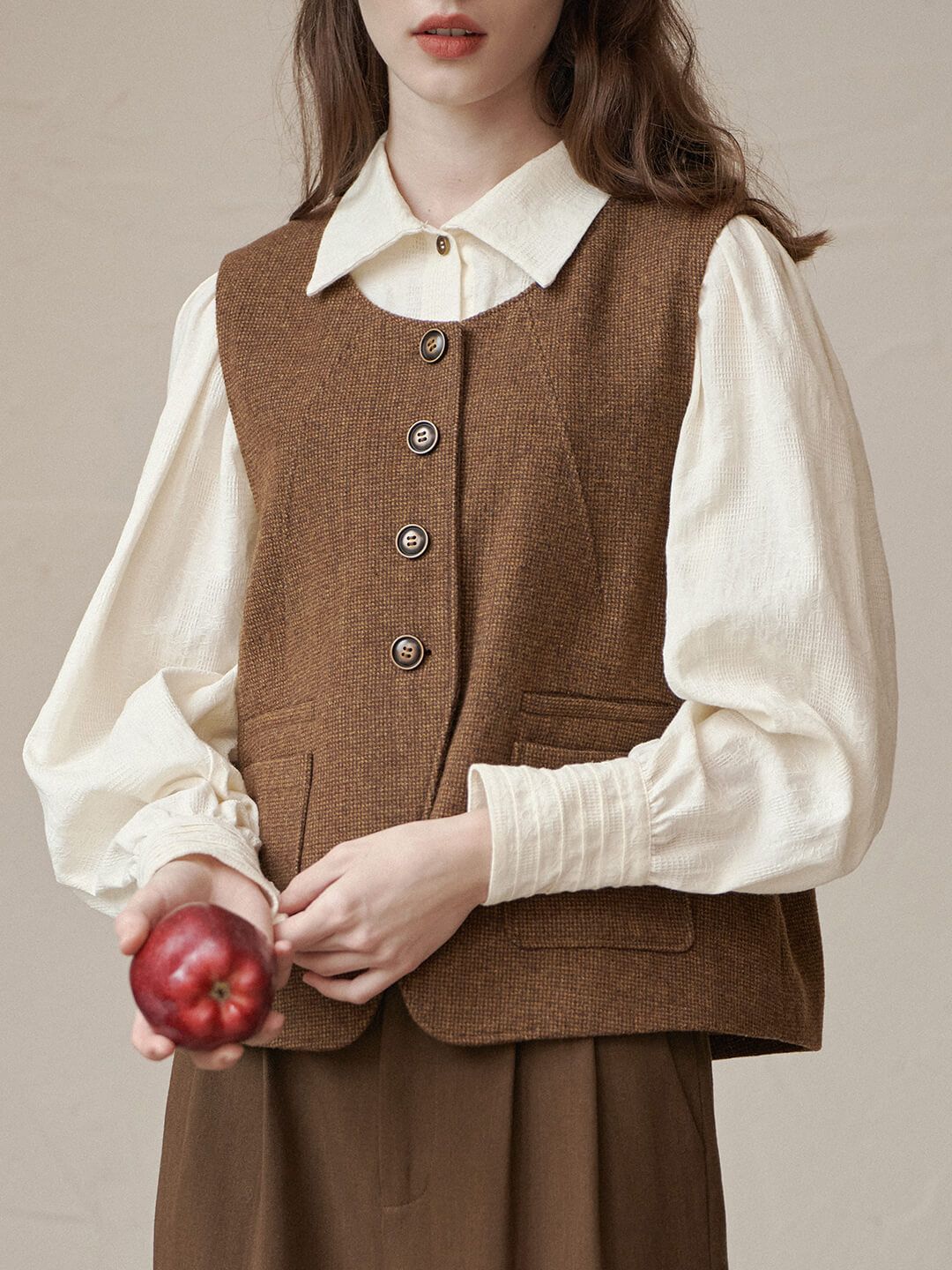 Vintage British Style Round Neck Waistcoat sold by Simple Retro product image thumbnail 7