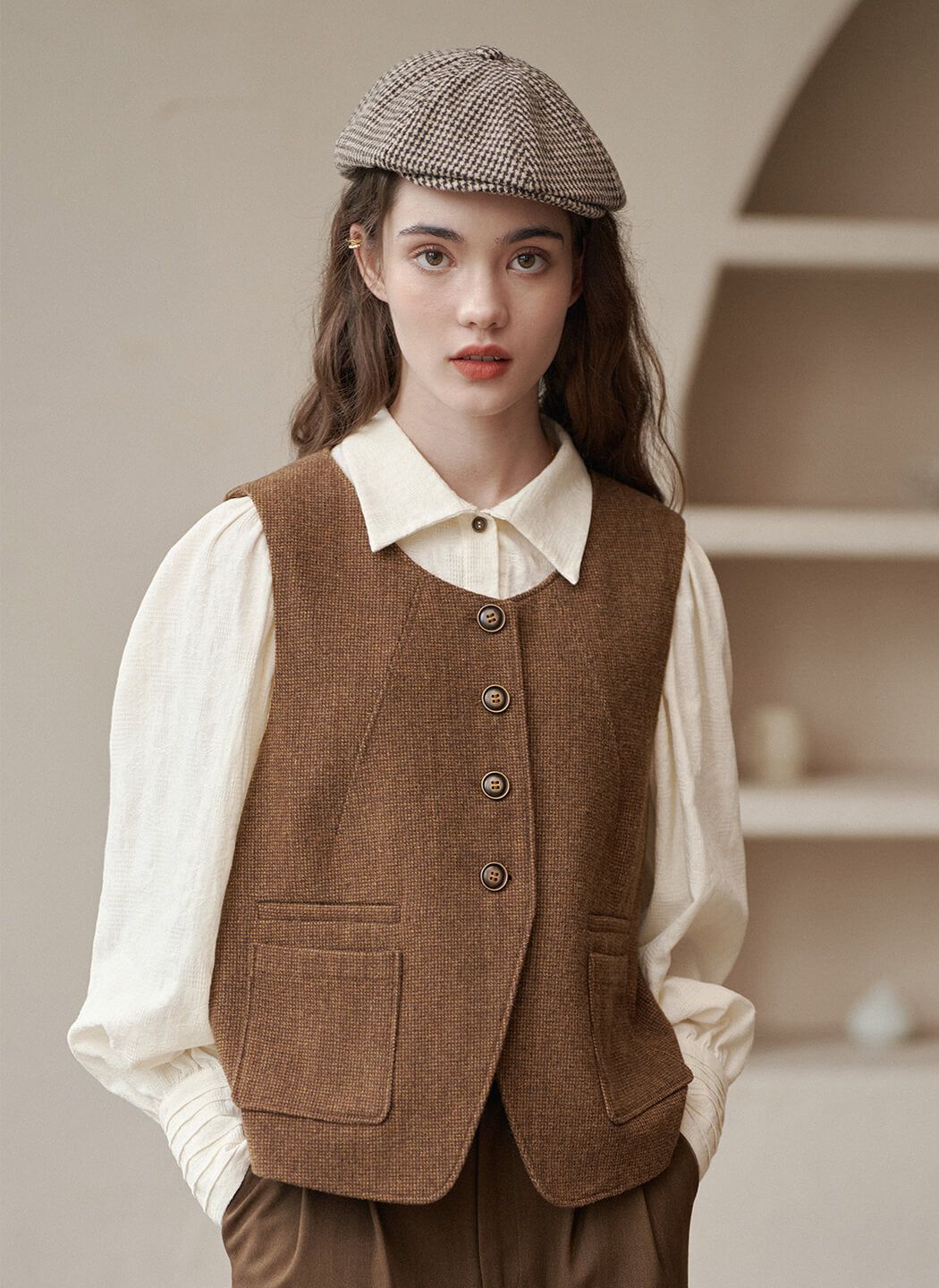 Vintage British Style Round Neck Waistcoat sold by Simple Retro product image thumbnail 9